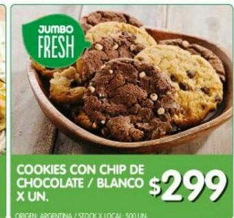 Jumbo Cookies con chip oferta