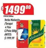 Mañanita - yerba /taragui 4 flex c/palo 500gr
