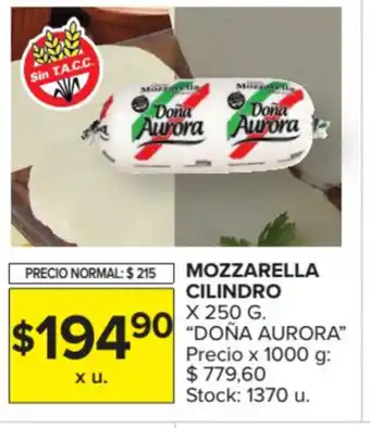 Carrefour Doña Aurora Mozzarella Cilindro x 250g oferta