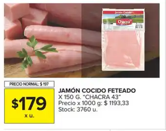 Carrefour Chacra 43 Jamón Cocido Feteado x 150g oferta