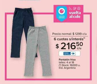 Carrefour Pantalón Frisa oferta