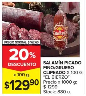 Carrefour El Bierzo Salamín Picado Fino/Grueso Clipeado x 100g oferta