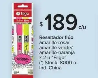 Carrefour Resaltador Flúo Amarillo-rosa Amarillo-verde Amarillo-naranja Filgo oferta
