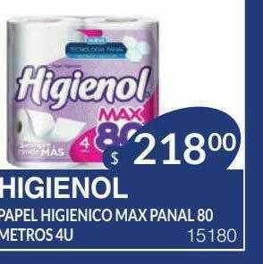Masivos Higienol Papel Higienico Max Panal 80 Metros oferta