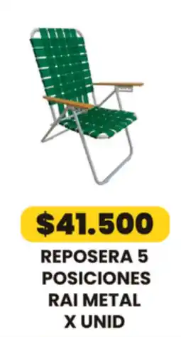 Autoservicio Capo Reposera 5 posiciones rai metal oferta