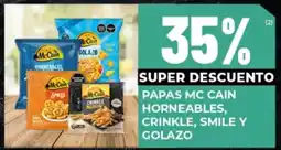 Diarco McCain papas horneables, crinkle, smile y golazo oferta