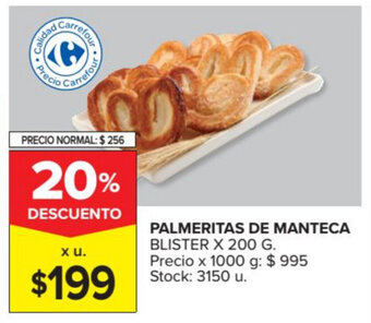 Carrefour Palmeritas de Manteca x 200g oferta