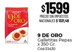 Diarco 9 de oro galletitas pepas oferta