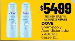 Diarco Dove shampoo y acondicionador oferta