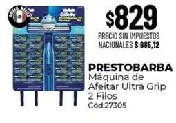 Diarco Gillette Prestobarba Máquina de Afeitar Ultra Grip 2 Filos oferta