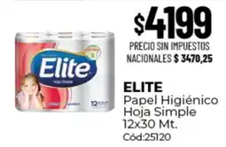 Diarco Elite papel higiénico hoja simple oferta