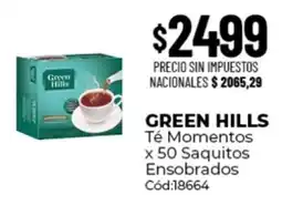 Diarco Green hills té momentos x 50 saquitos ensobrados oferta