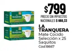 Diarco La tranquera mate cocido seleccion saquitos oferta