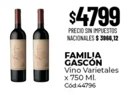 Diarco Familia Gascón Vino Varietales oferta