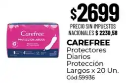 Diarco Carefree protectores diarios protección largos oferta