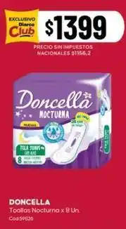 Diarco Doncella - toallas nocturna x 8 un oferta
