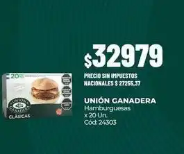 Unión - hamburguesas x 20 un. cód: 24303