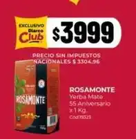 Diarco Rosamonte - yerba mate 55 aniversario x 1 kg oferta