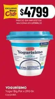 Diarco Yogurísimo - yogurísimo yogur big pot x 290 gr. cod:24414 oferta