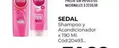 Diarco Sedal - shampoo y acondicionador x 190 ml. cód:20493 oferta