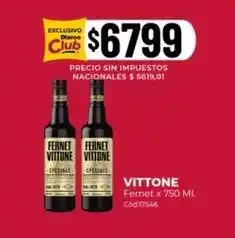 Diarco Vittone - fernet x 750 ml cód:77546 oferta