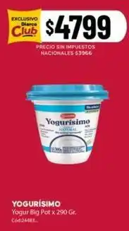 Diarco Yogur big pot x 290 gr oferta