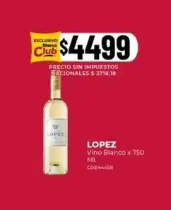 Diarco Lopez - vino blanco x 750 ml cód.44458 oferta