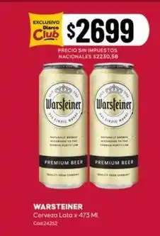Diarco Warsteiner - cerveza lata x 473 ml oferta