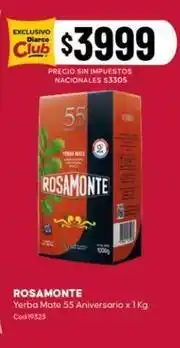 Diarco Rosamonte - yerba mate 55 aniversario x 1 kg oferta