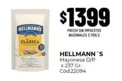 Diarco Hellmann's - mayonesa d/p x 237 gr. cód:22094 oferta