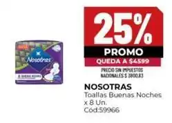 Diarco Nosotras - toallas buenas noches x 8 un. cód:59966 oferta