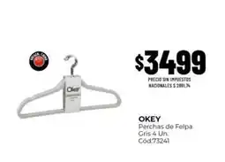 Diarco Okey - perchas de felpa gris 4 un. cód.73241 oferta