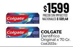 Diarco Colgate - dentífrico original x 70 gr. cód:25334 oferta