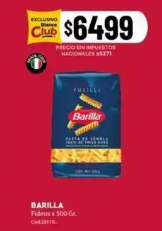 Diarco Barilla - fideos fusilli oferta