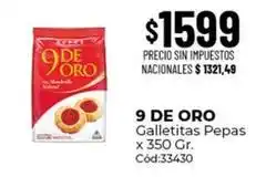 Diarco 9 de oro - 9 de oro galletitas pepas x 350 gr. cód:33430 oferta