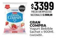Diarco Gran compra - yogurt bebible sachet x 900ml. cód:24351 oferta