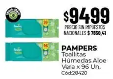 Diarco Pampers - toallitas húmedas aloe vera x 96 un. cód:28420 oferta