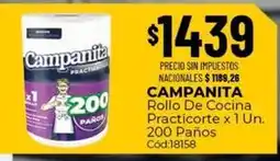Diarco Campanita - rollo de cocina practicorte x 1 un. 200 paños cód:18158 oferta