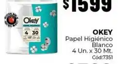 Diarco Okey - papel higi00enico blanco 4 un. x 30 mt. c00d:7351 oferta