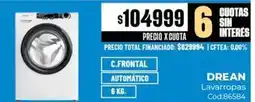 Diarco Drean - lavarropas c.frontal automático 6 kg oferta