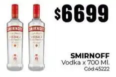 Diarco Smirnoff - vodka x 700 ml. cód:45222 oferta