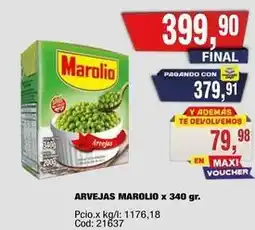 Maxiconsumo Marolio - arvejas x 340 gr oferta
