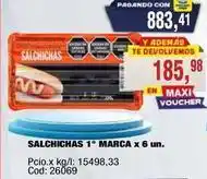 Maxiconsumo Salchichas 1 marca x 6 un oferta