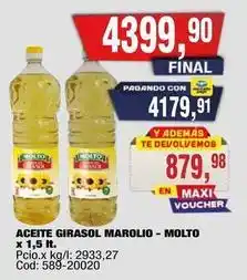 Maxiconsumo Molto - aceite girasol marolio - molto oferta