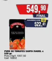 Maxiconsumo Santa isabel - pure de tomates oferta