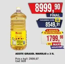Maxiconsumo Marolio - aceite girasol x 3 lt oferta