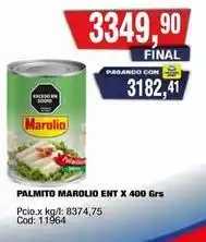 Maxiconsumo Marolio - palmito marolio ent x 400 grs oferta