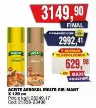 Maxiconsumo Molto - aceite aerosol gir-mant oferta