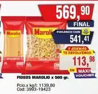 Maxiconsumo Marolio - fideos marolio x 500 gr oferta
