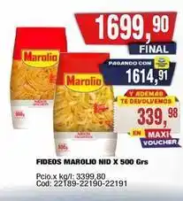 Maxiconsumo Marolio - fideos nid x 500 grs oferta